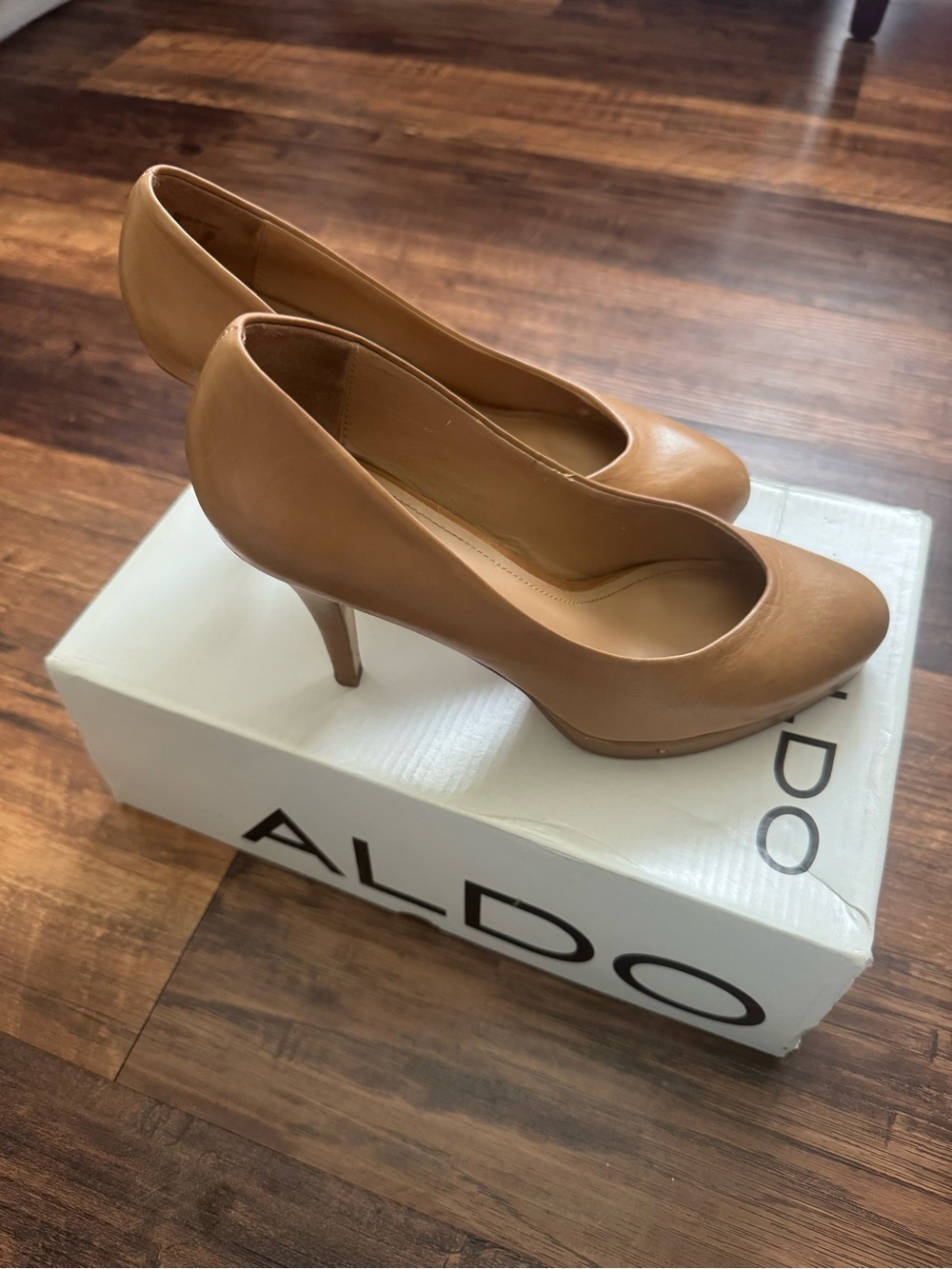 ALDO Lomack Cognac Leather Pump Heels